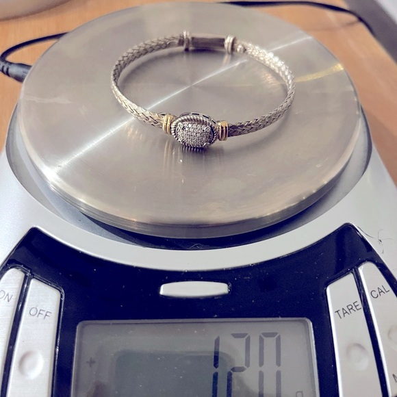 Elegant Sterling Silver and 14k Gold Bracelet - Picture 2 of 9